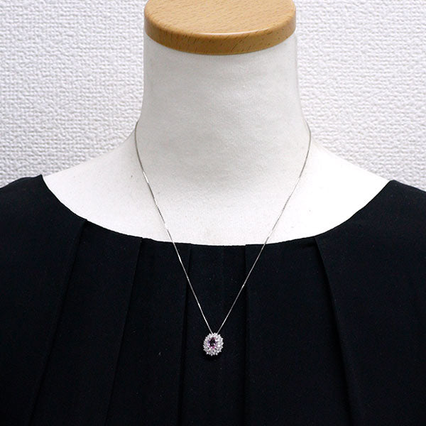 Pt950/ Pt850 パパラチアサファイア ダイヤモンド ペンダントネックレス 0.97ct D0.63ct