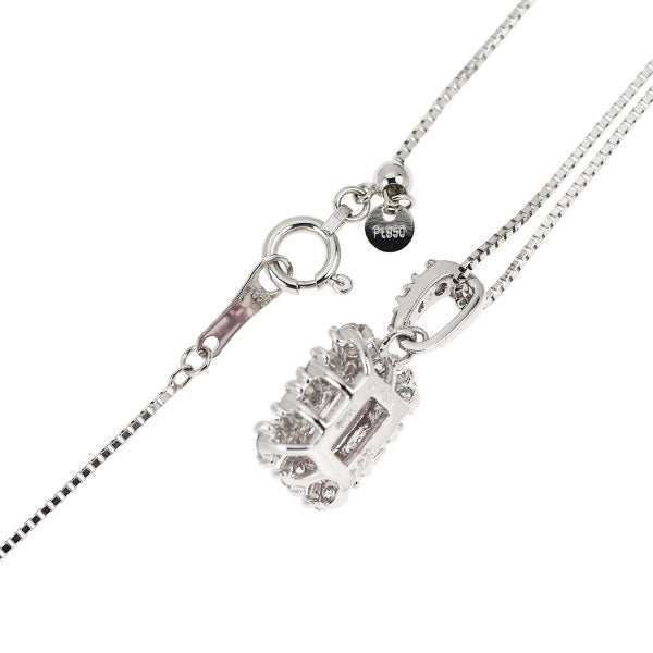 Pt950/ Pt850 パパラチアサファイア ダイヤモンド ペンダントネックレス 0.831ct D0.44ct