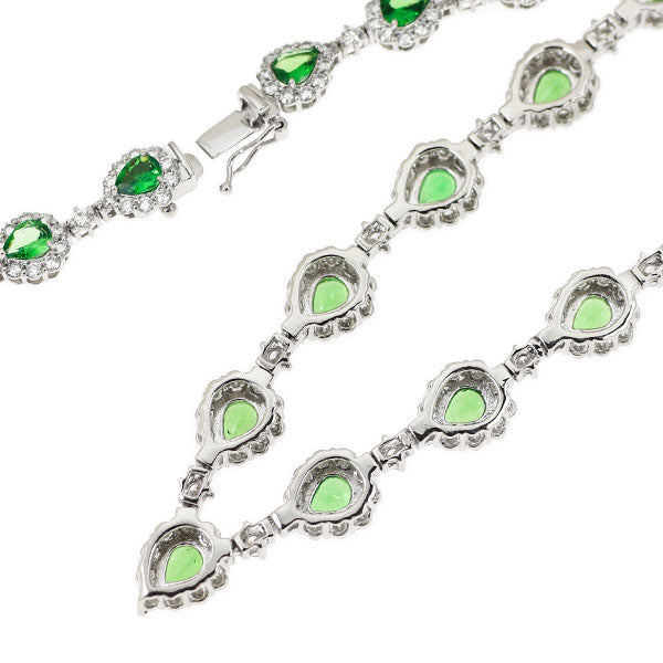 Pt900/ Pt850 グリーンガーネット ダイヤモンド ネックレス 9.87ct D6.89ct
