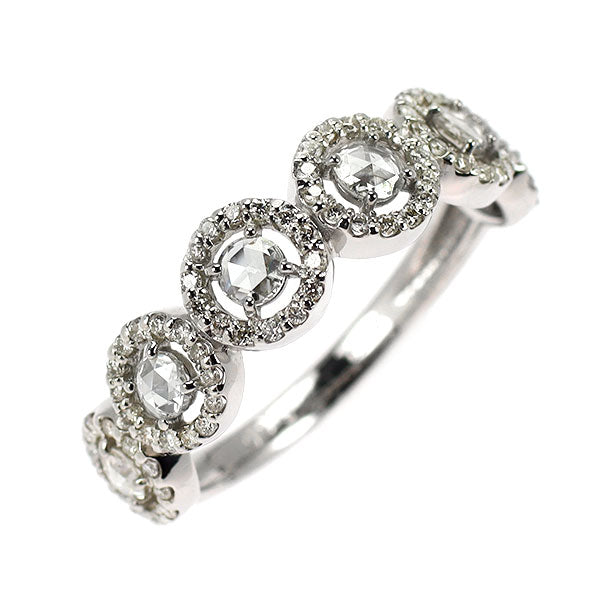 Pt950 ローズカット/ラウンドブリリアントカット ダイヤモンド リング 0.50ct