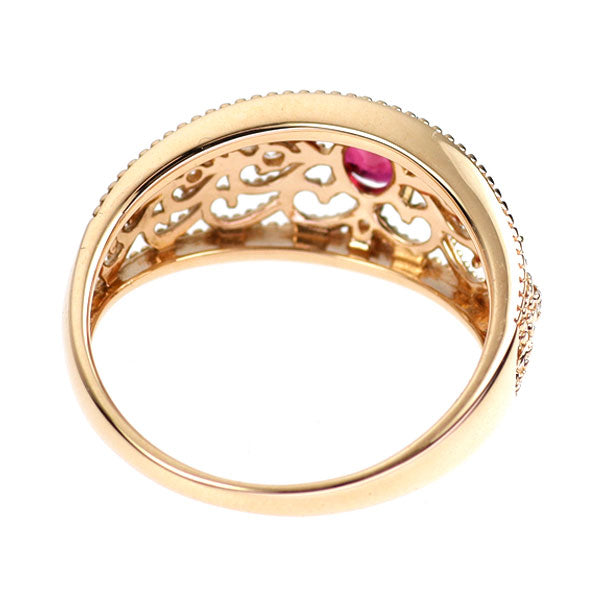 K18PG ルビー ダイヤモンド リング 0.32ct D0.10ct