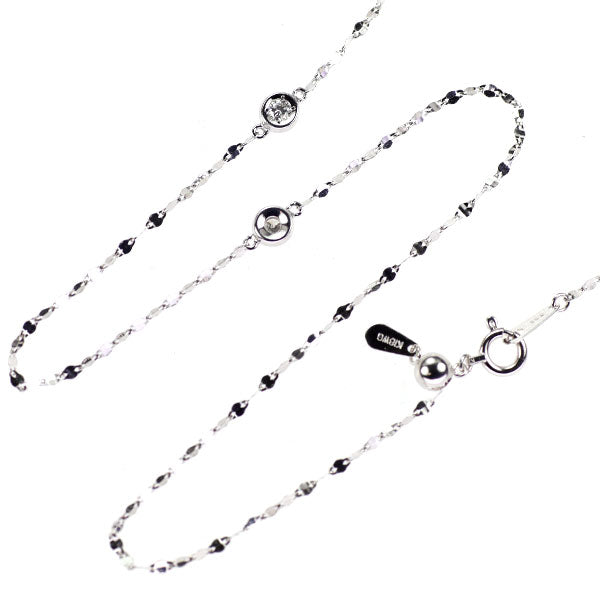 K18WG ダイヤモンド ステーション ネックレス 0.35ct
