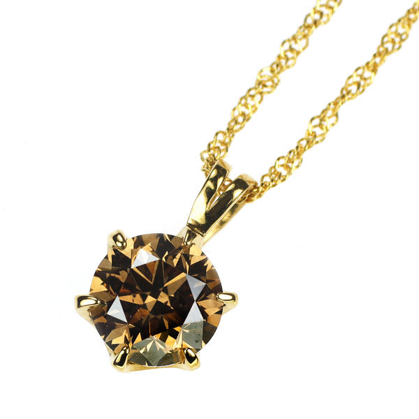 K24 ブラウンダイヤモンド ペンダントネックレス 1.5ct