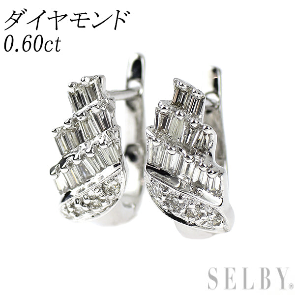 K18WG ダイヤモンド フープ ピアス 0.60ct