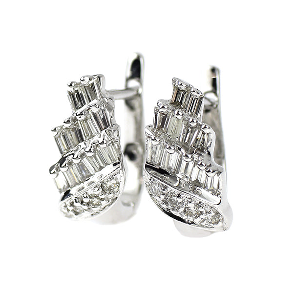 K18WG ダイヤモンド フープ ピアス 0.60ct