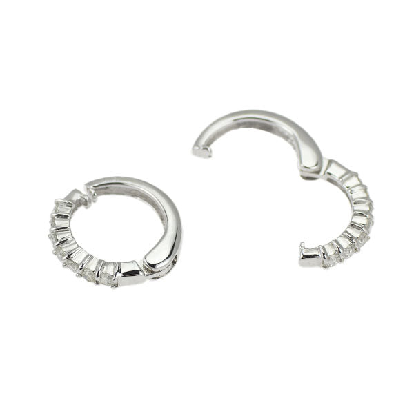 K18WG ダイヤモンド フープ イヤリング 0.30ct
