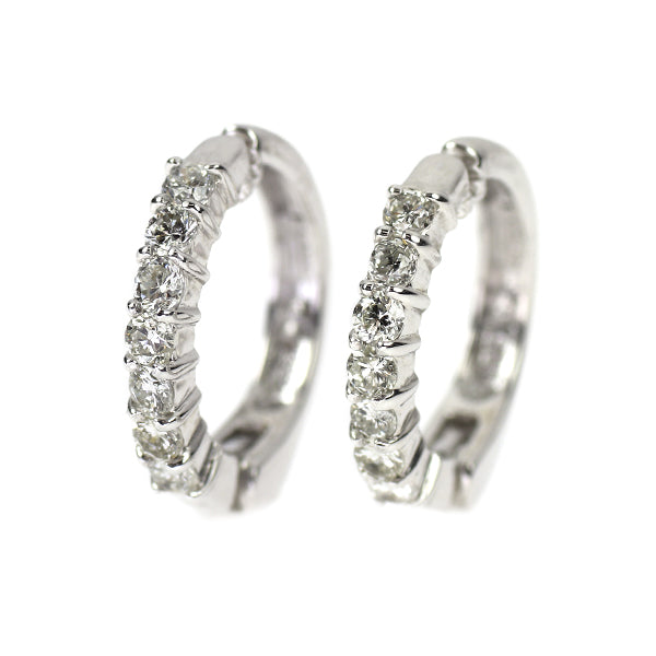 K18WG ダイヤモンド フープ イヤリング 0.30ct