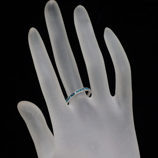 K18WG トリートブルーダイヤモンド リング 0.40ct ハーフエタニティ