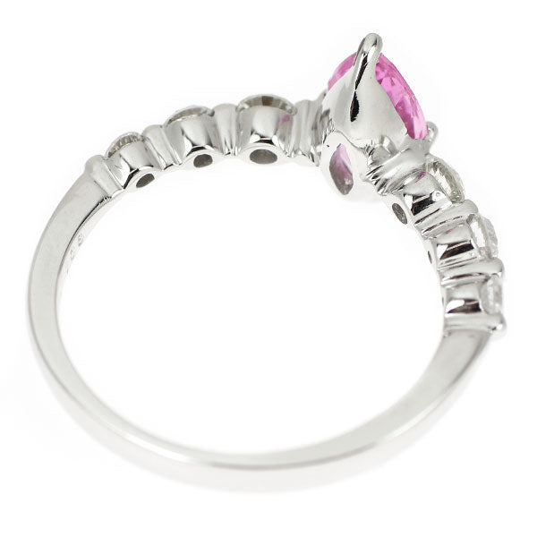 K18WG ピンクサファイア ダイヤモンド リング 1.08ct D0.40ct