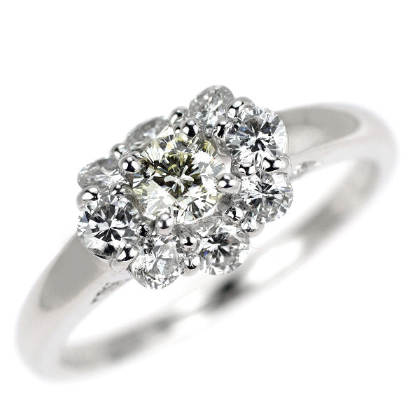 K18WG さくらカット ダイヤモンド リング 0.306ct M VS1 D0.78ct