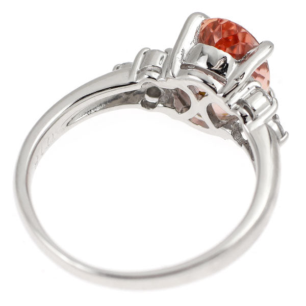 希少 Pt850 インペリアル トパーズ ダイヤモンド リング 2.41ct D0.18ct