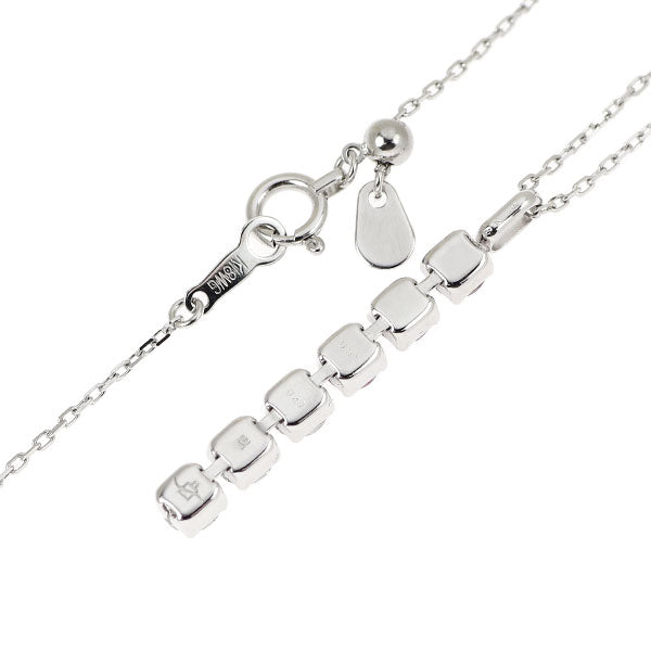 K18WG ピンクサファイア ダイヤモンド ペンダントネックレス 0.55ct D0.49ct