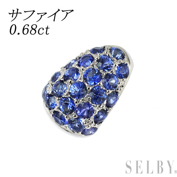 K18WG サファイア ペンダントトップ 0.68ct パヴェ