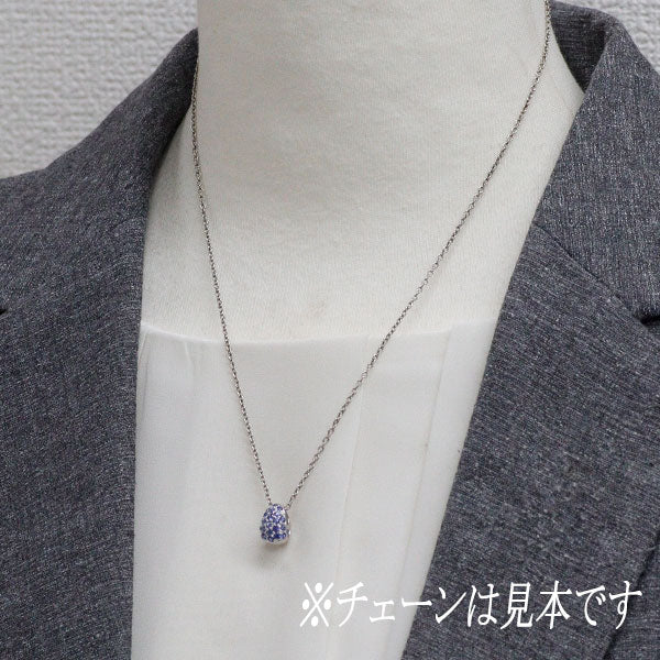 K18WG サファイア ペンダントトップ 0.68ct パヴェ