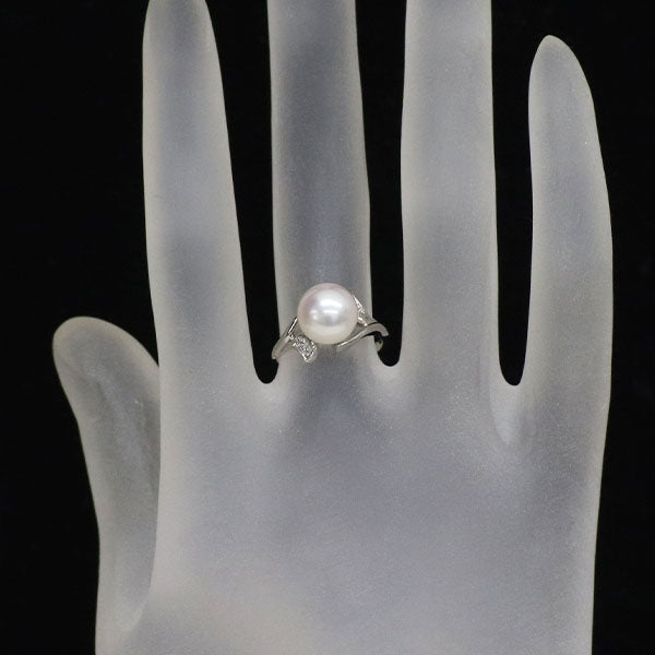 ミキモト Pt950 アコヤ真珠 ダイヤモンド リング 径約8.5mm