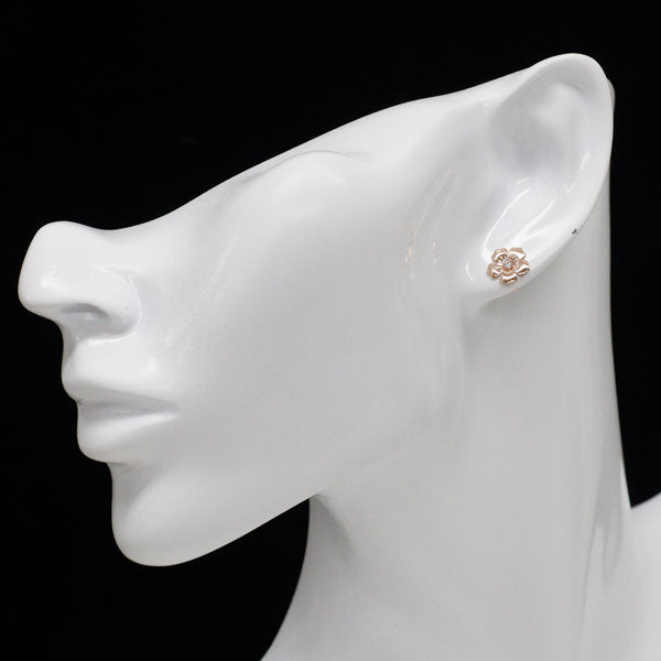 K18PG ダイヤモンド ピアス 0.06ct フラワー