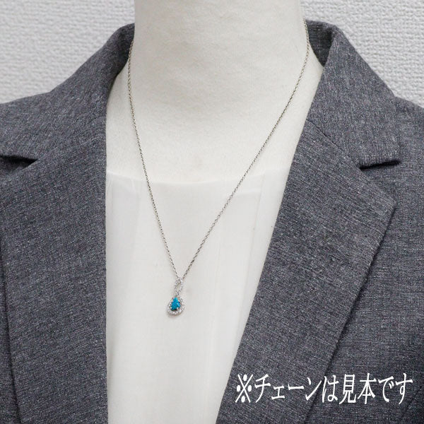 Pt900 ボルダーオパール ダイヤモンド ペンダントトップ 0.47ct D0.33ct