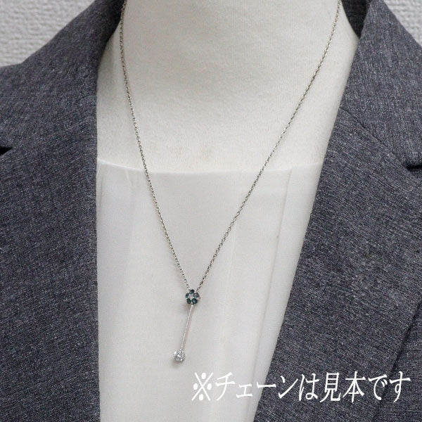 希少 K18WG アレキサンドライト ダイヤモンド ペンダントトップ 0.31ct D0.26ct フラワー