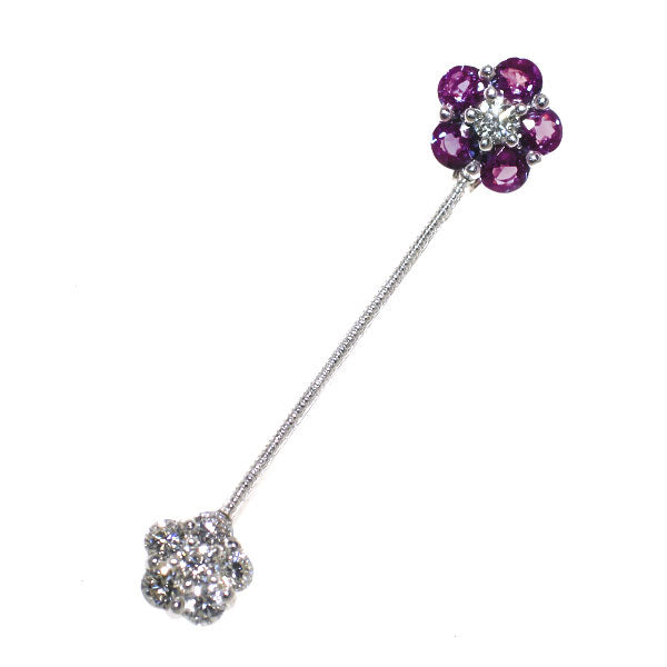 希少 K18WG アレキサンドライト ダイヤモンド ペンダントトップ 0.31ct D0.26ct フラワー