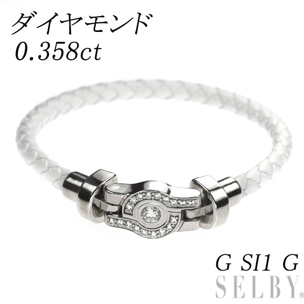 革/ SV/ マグネット ダイヤモンド ジルコニア ブレスレット 0.358ct G SI1 G
