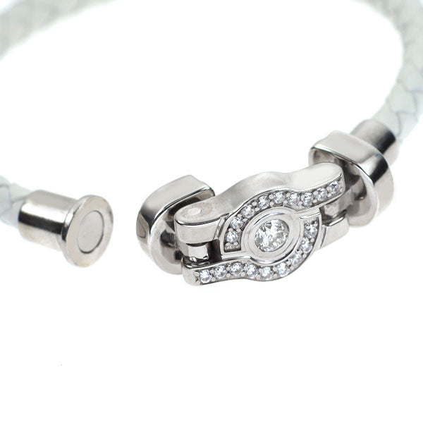 革/ SV/ マグネット ダイヤモンド ジルコニア ブレスレット 0.358ct G SI1 G