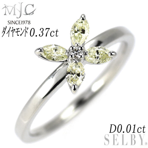 MJC K18WG ダイヤモンド リング 0.37ct D0.01ct フラワー — セルビー