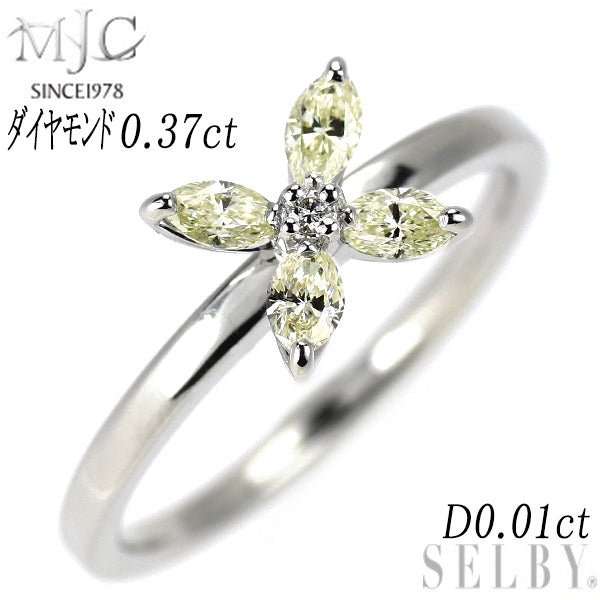MJC K18WG ダイヤモンド リング 0.37ct D0.01ct フラワー — セルビー