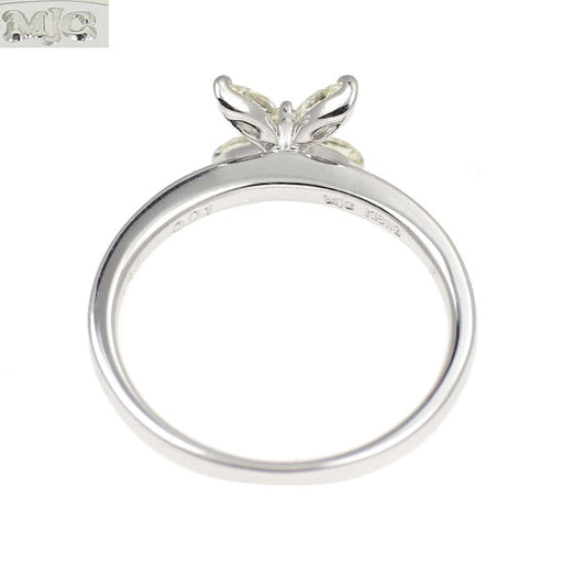 MJC K18WG ダイヤモンド リング 0.37ct D0.01ct フラワー — セルビー