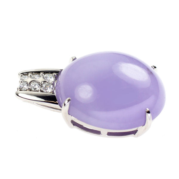 Pt900 ラベンダー翡翠 ダイヤモンド ペンダントトップ 20.21ct D0.14ct