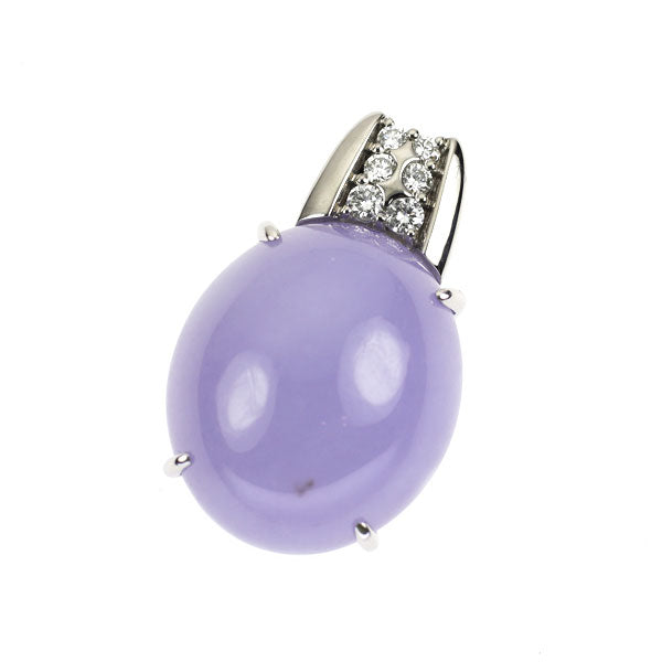 Pt900 ラベンダー翡翠 ダイヤモンド ペンダントトップ 20.21ct D0.14ct