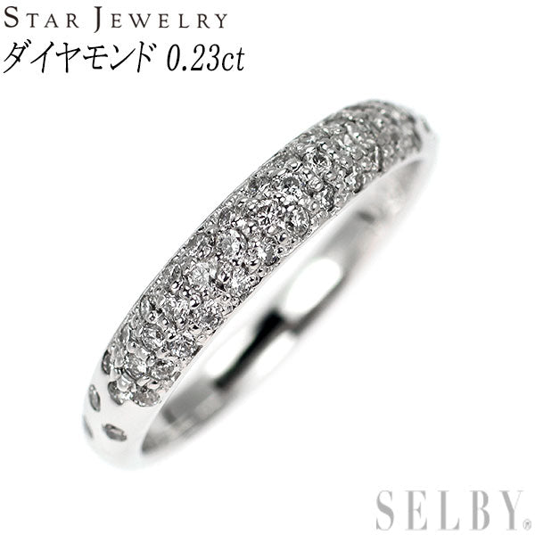 スタージュエリー K18WG ダイヤモンド リング 0.23ct パヴェ ピンキー
