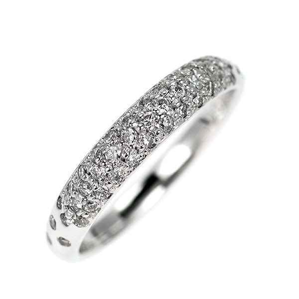 スタージュエリー K18WG ダイヤモンド リング 0.23ct パヴェ ピンキー
