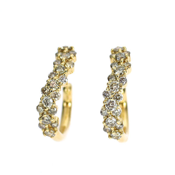 K18YG ダイヤモンド フープ イヤリング 0.40ct イヤーカフ