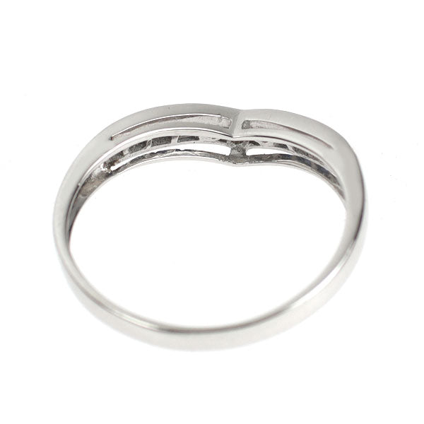 Pt900 サファイア ダイヤモンド リング 0.33ct D0.06ct V字
