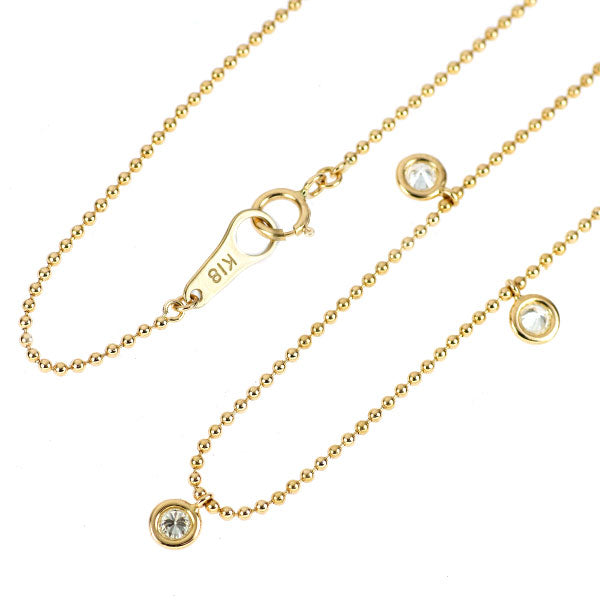 K18YG ダイヤモンド ステーション ネックレス 0.21ct