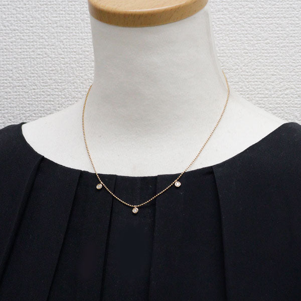 K18YG ダイヤモンド ステーション ネックレス 0.21ct