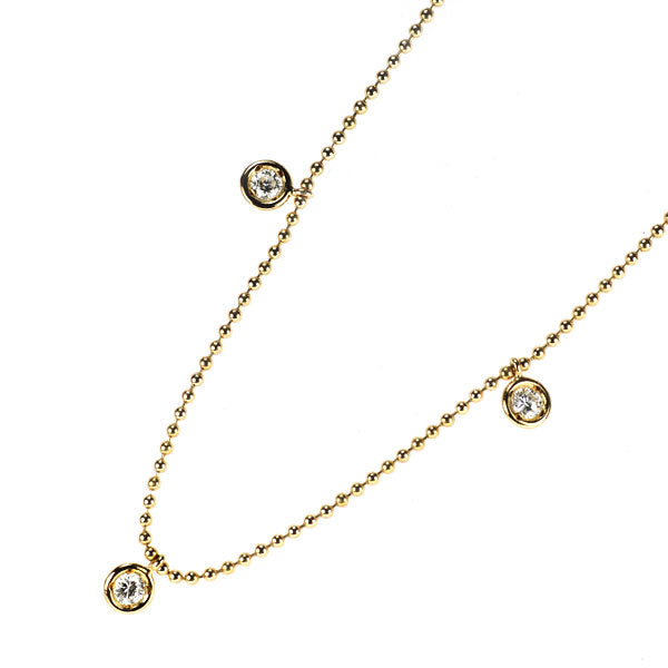 K18YG ダイヤモンド ステーション ネックレス 0.21ct