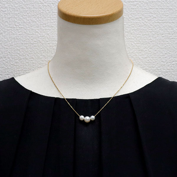 田崎真珠 K18YG アコヤ 真珠 ペンダントネックレス 径約 6.1-8.0mm