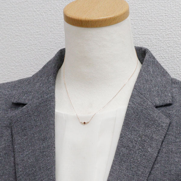 4℃ K18PG ガーネット ダイヤモンド ペンダントネックレス