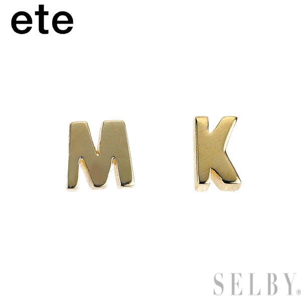 エテ/ete K18YG ピアス イニシャル 「M」「K」 — セルビーオンラインストア