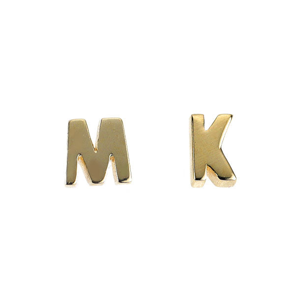エテ/ete K18YG ピアス イニシャル　「M」「K」