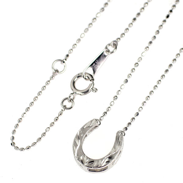 K14WG ダイヤモンド ペンダントネックレス 0.20ct 馬蹄 リバーシブル