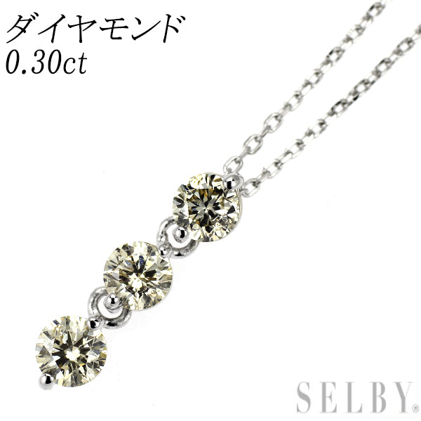 Pt900/ Pt850 ダイヤモンド ペンダントネックレス 0.30ct