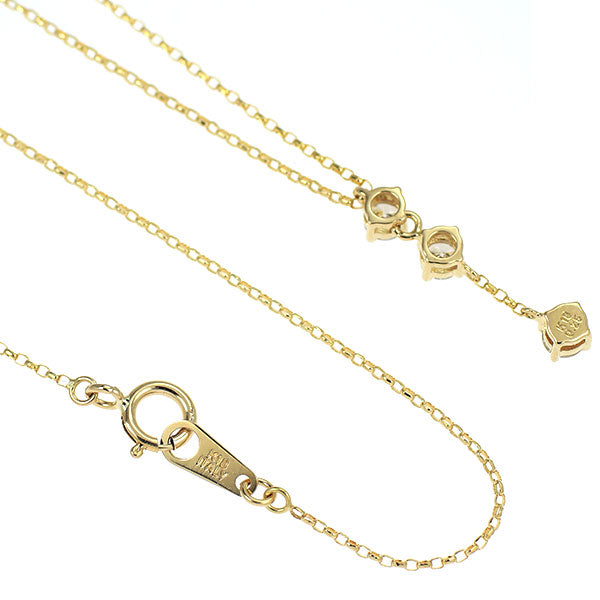 K18YG ダイヤモンド ペンダントネックレス 0.25ct スリーストーン