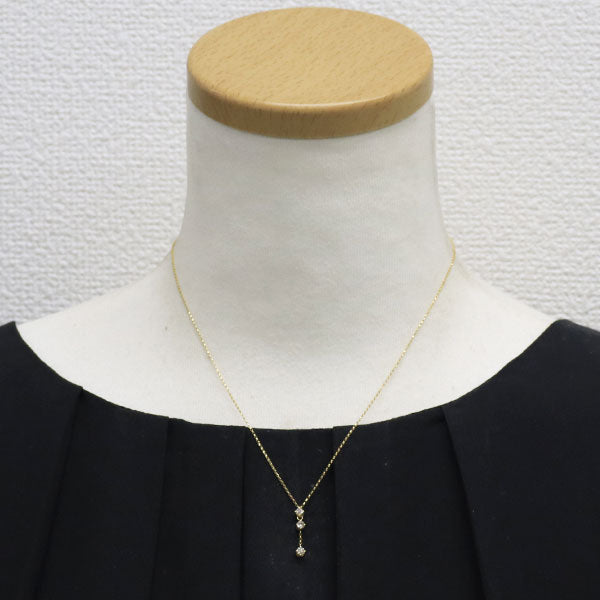 K18YG ダイヤモンド ペンダントネックレス 0.25ct スリーストーン