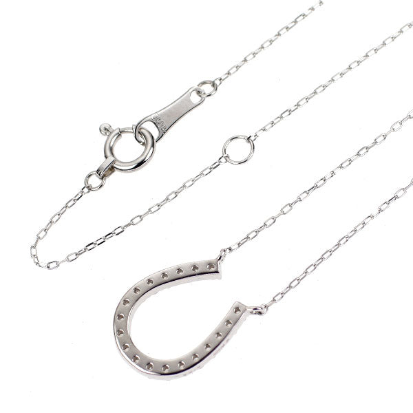 Pt900/ Pt850 ダイヤモンド ペンダントネックレス 0.20ct 馬蹄 ホース