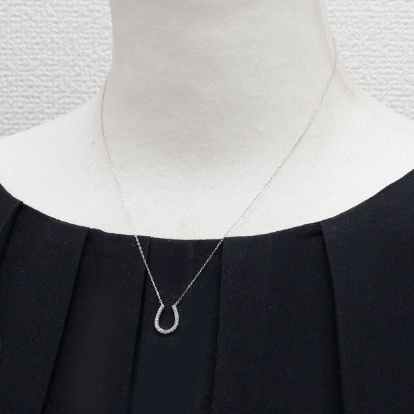 Pt900/ Pt850 ダイヤモンド ペンダントネックレス 0.20ct 馬蹄 ホース