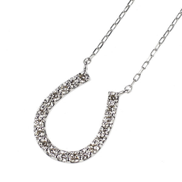4℃ ネックレス ダイヤ ダイヤモンド ホースシュー Pt850 Pt900/ Pt850 ダイヤモンド ペンダントネックレス 0.20ct 馬蹄 ホース