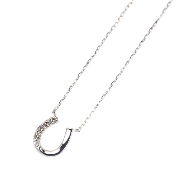 カナル4℃ K10WG ダイヤモンド ペンダントネックレス 馬蹄