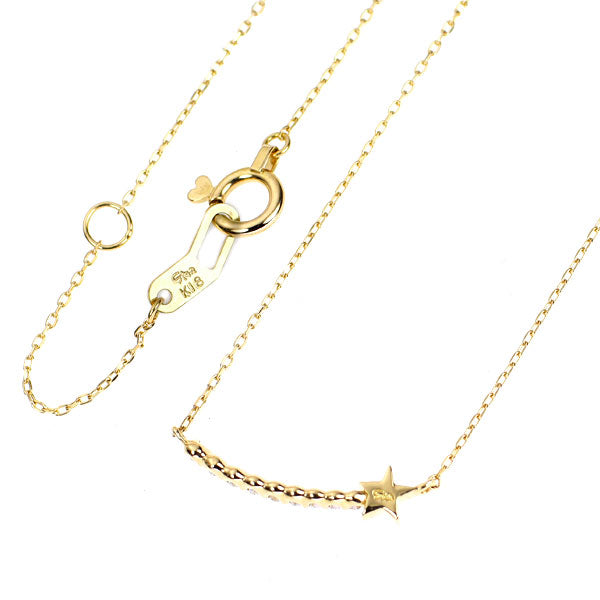スタージュエリー K18YG ダイヤモンド ペンダントネックレス 0.04ct  星